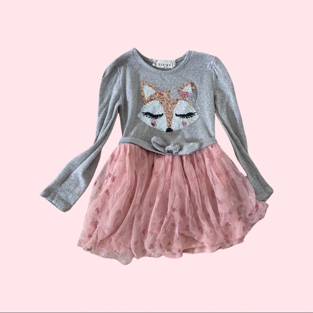 Dress with sequin Fox and tulle skirt